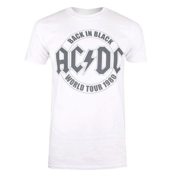 Acdc Back In Black Tshirt Herren Weiss L von AC/DC