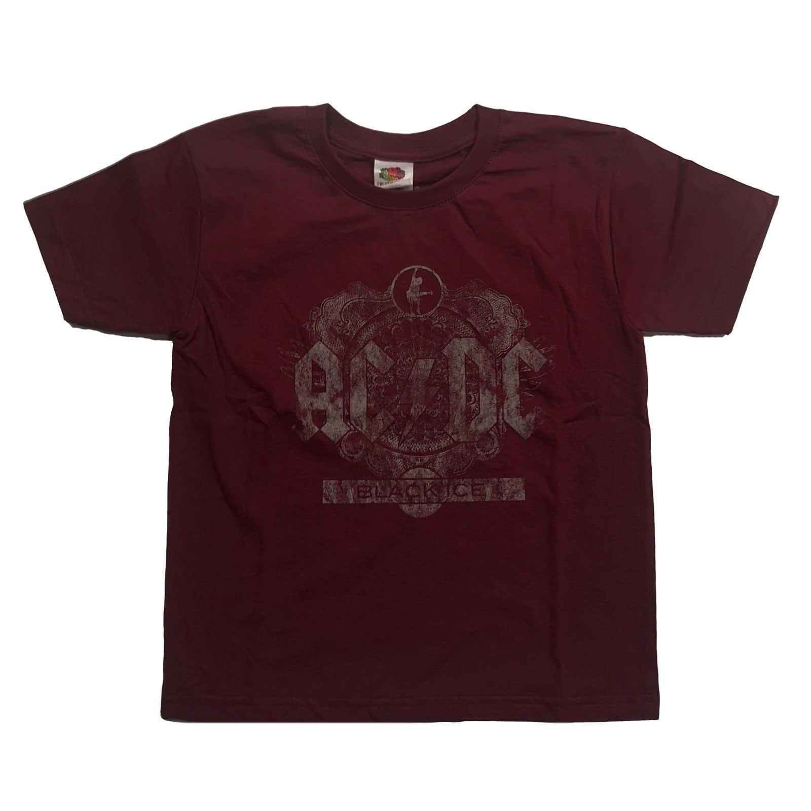 Acdc Black Ice Tshirt Jungen Bordeaux 140 von AC/DC