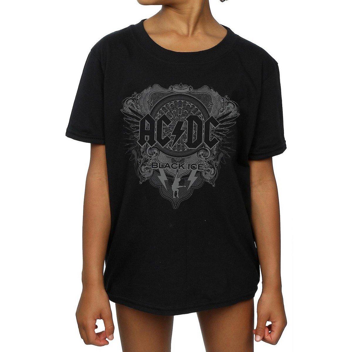 Acdc Black Ice Tshirt Mädchen Schwarz 128 von AC/DC