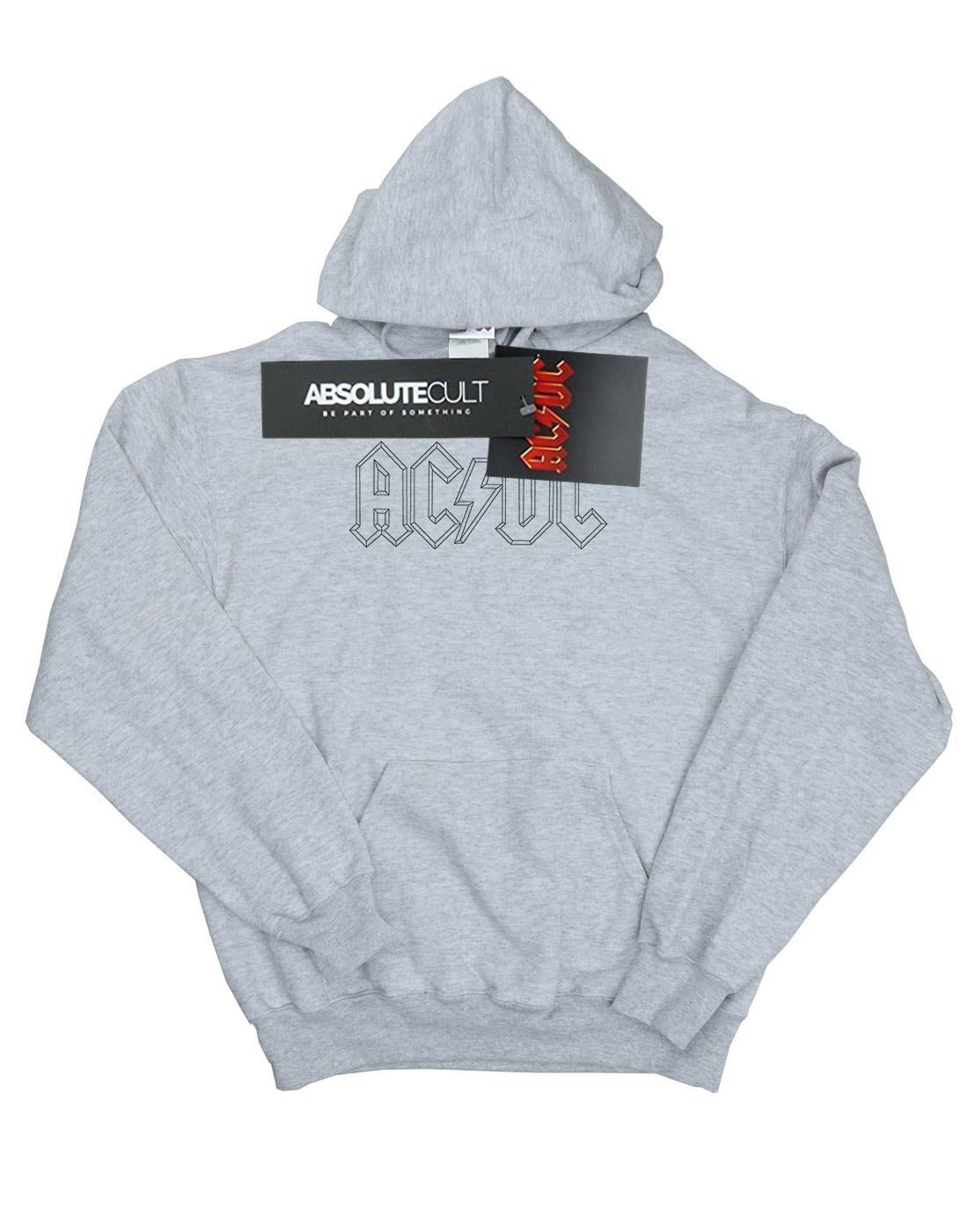 Acdc Black Outline Logo Kapuzenpullover Mädchen Grau 116 von AC/DC