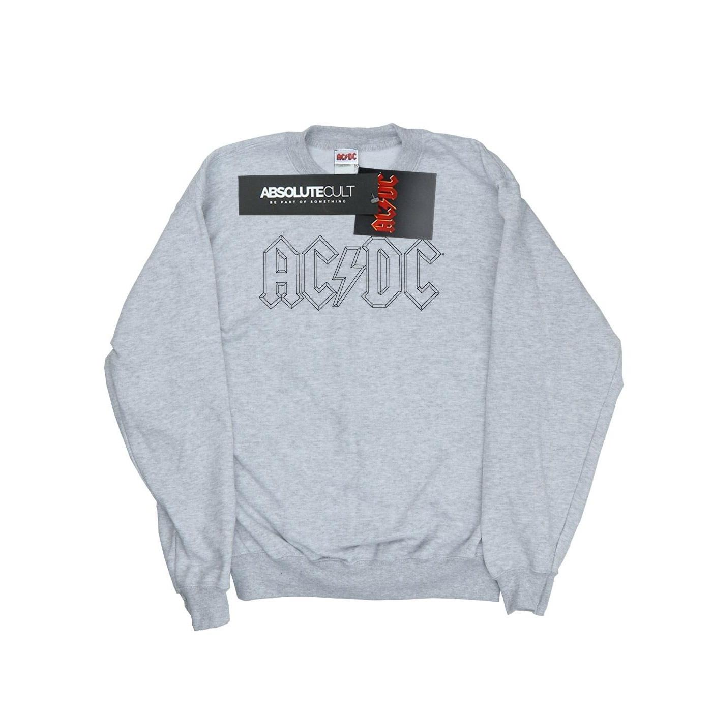 Acdc Black Outline Logo Sweatshirt Damen Grau XXL von AC/DC