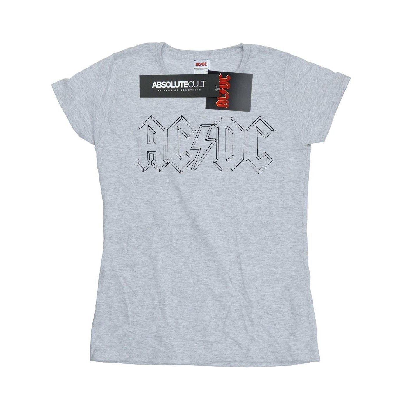 Acdc Black Outline Logo Tshirt Damen Grau XXL von AC/DC