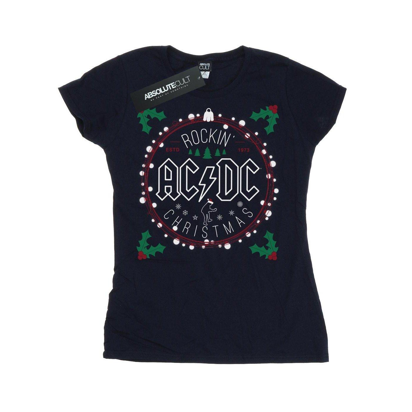 Acdc Christmas Circle Tshirt Damen Marine M von AC/DC