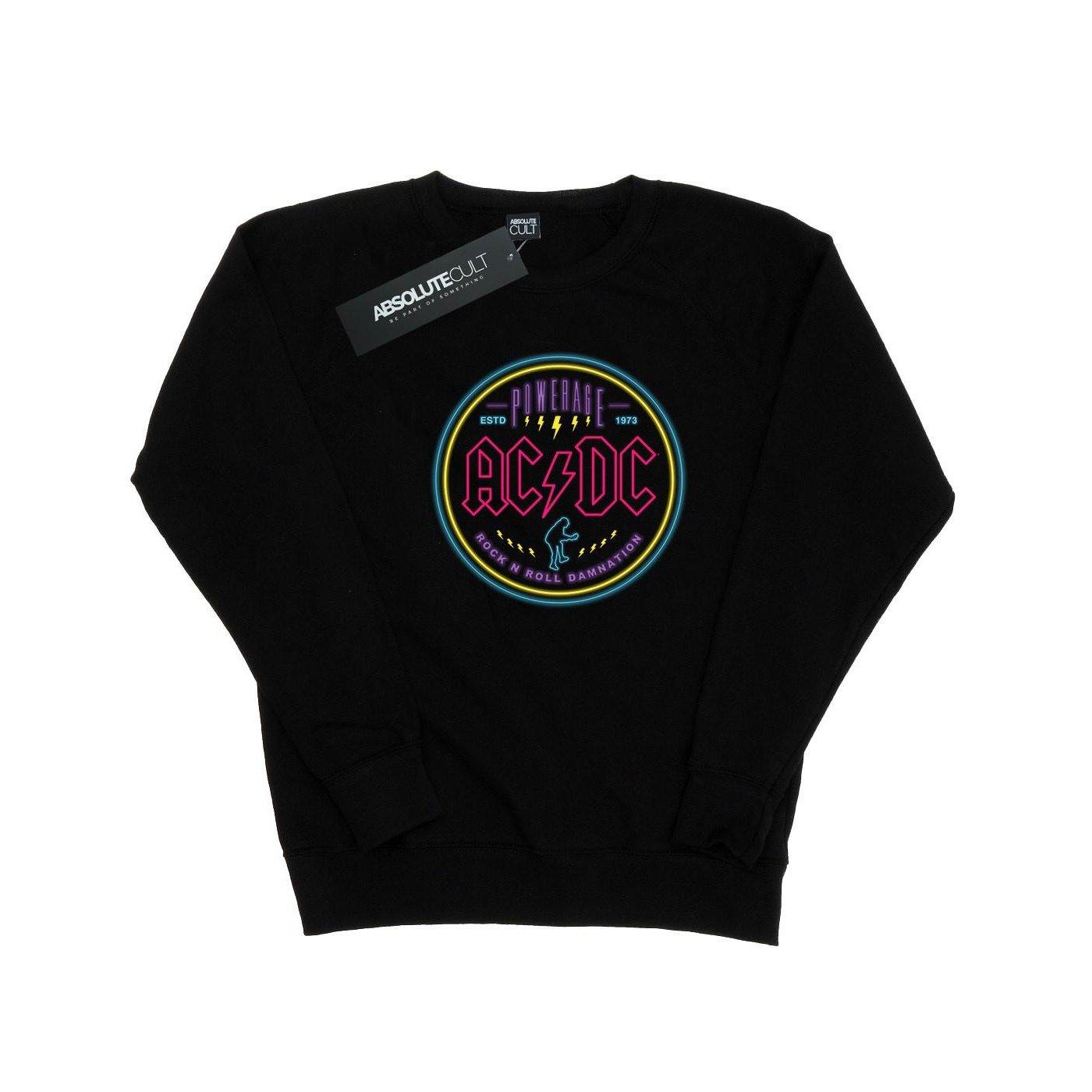 Acdc Circle Neon Sweatshirt Damen Schwarz XL von AC/DC