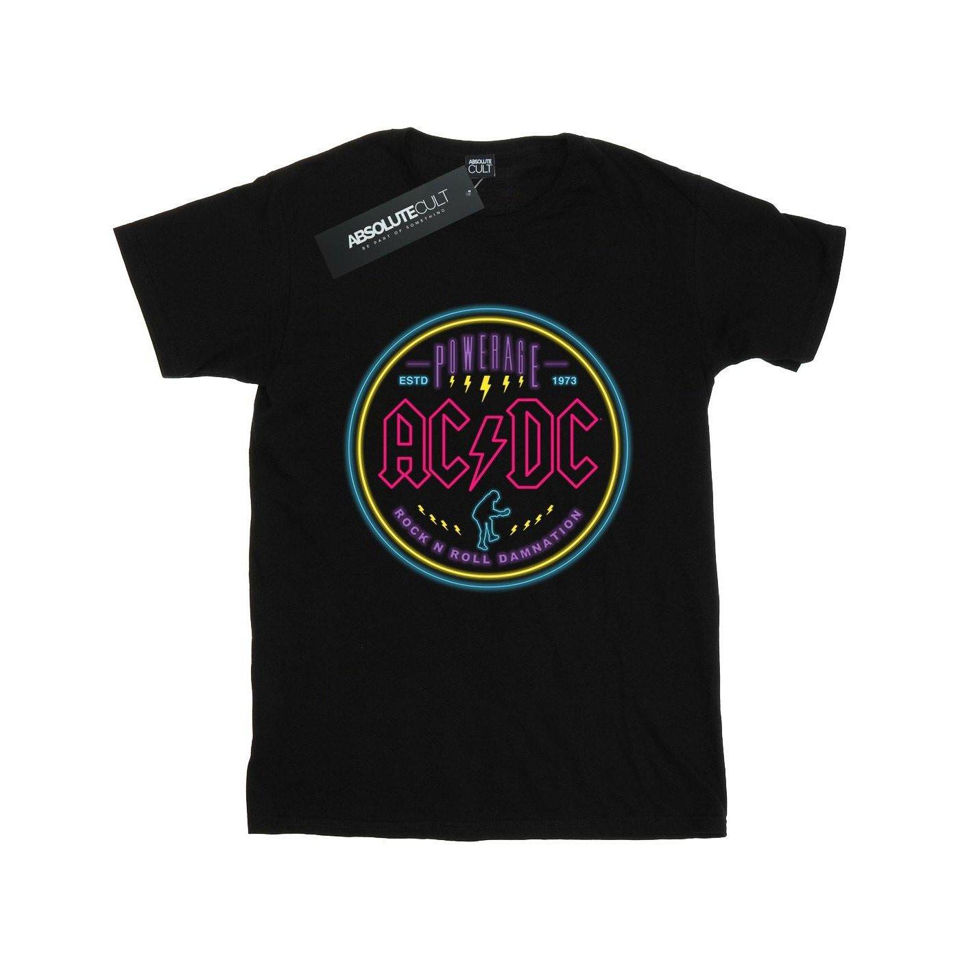 Acdc Circle Neon Tshirt Damen Schwarz M von AC/DC