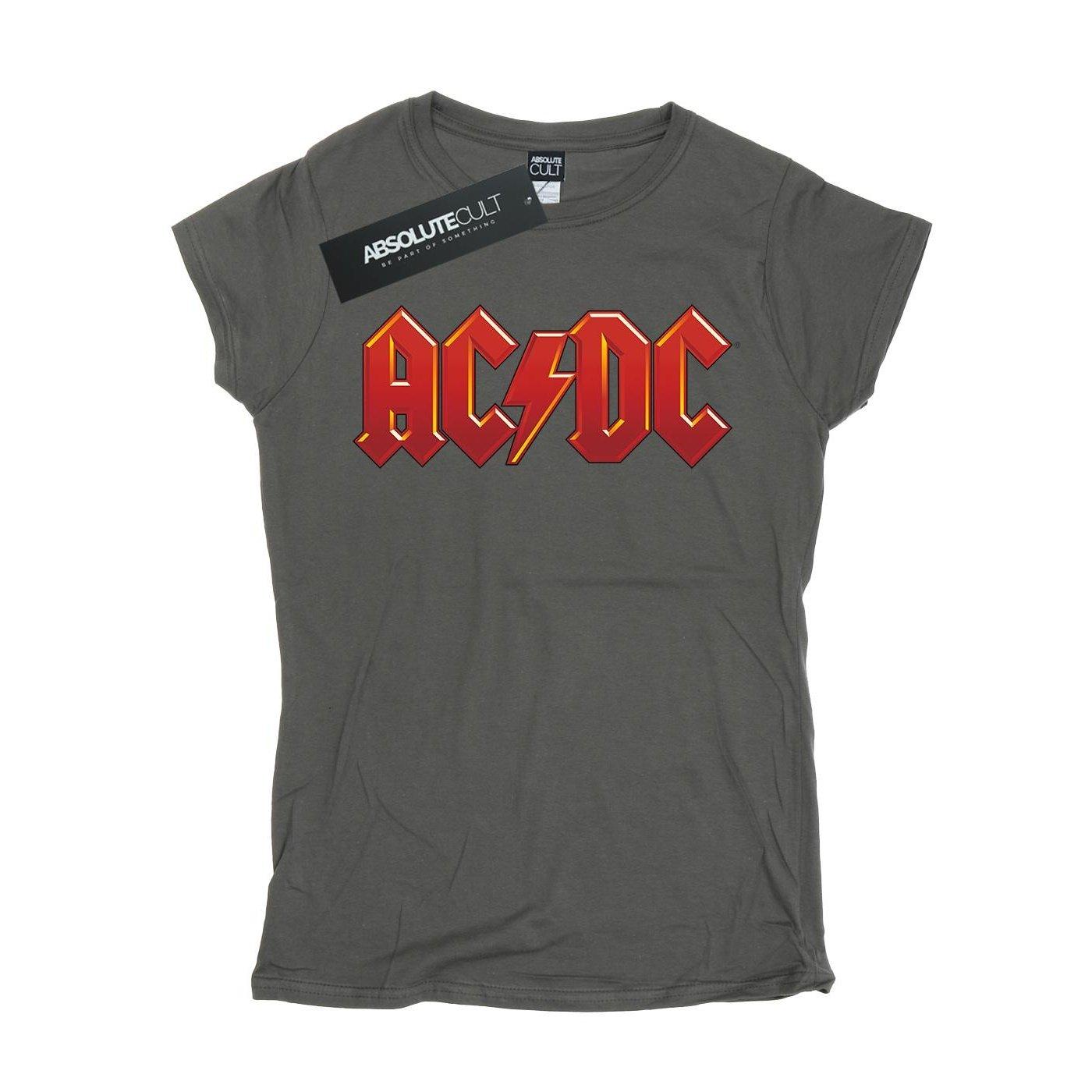 Acdc Dark Red Logo Tshirt Damen Charcoal Black L von AC/DC