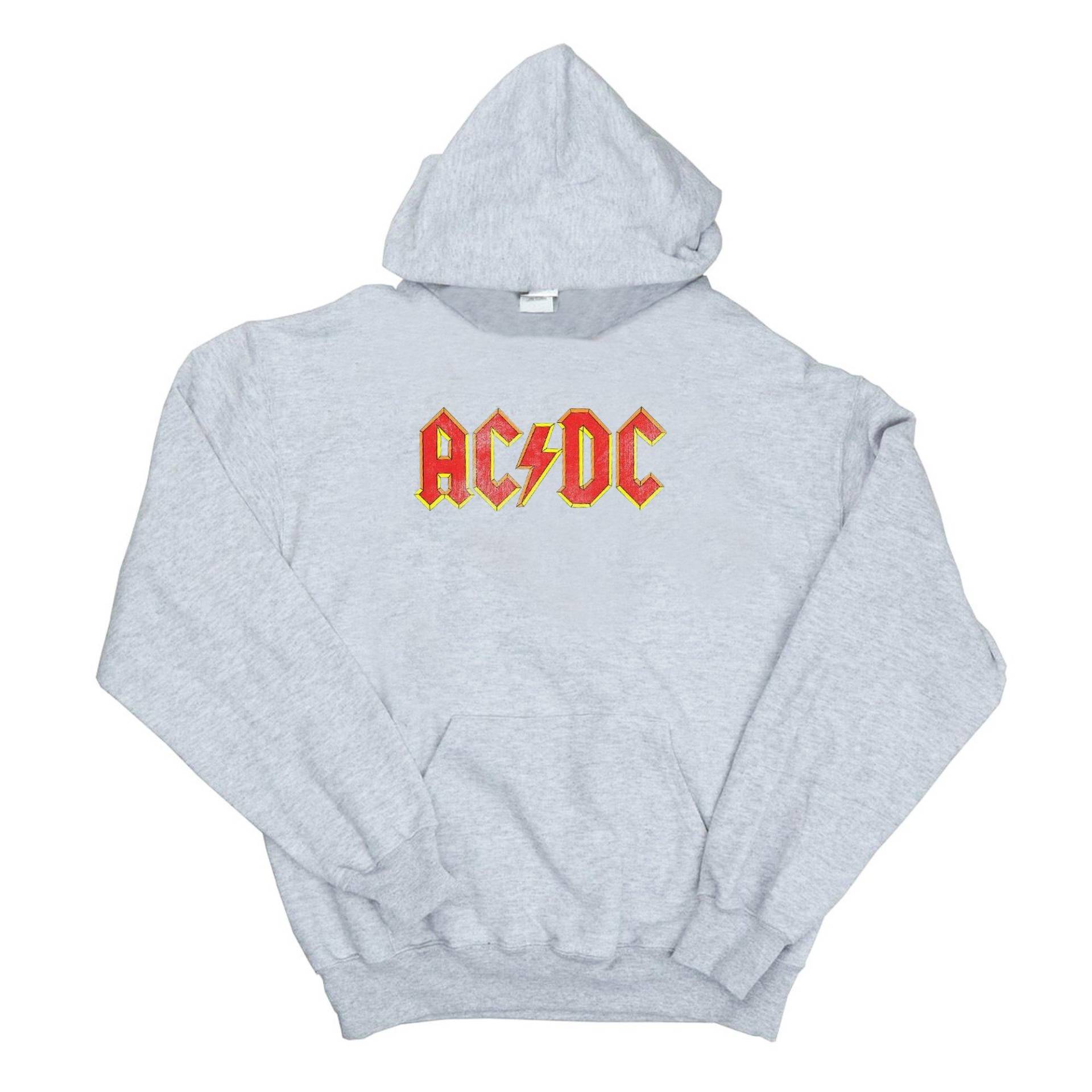 Acdc Distressed Red Logo Kapuzenpullover Mädchen Grau 116 von AC/DC