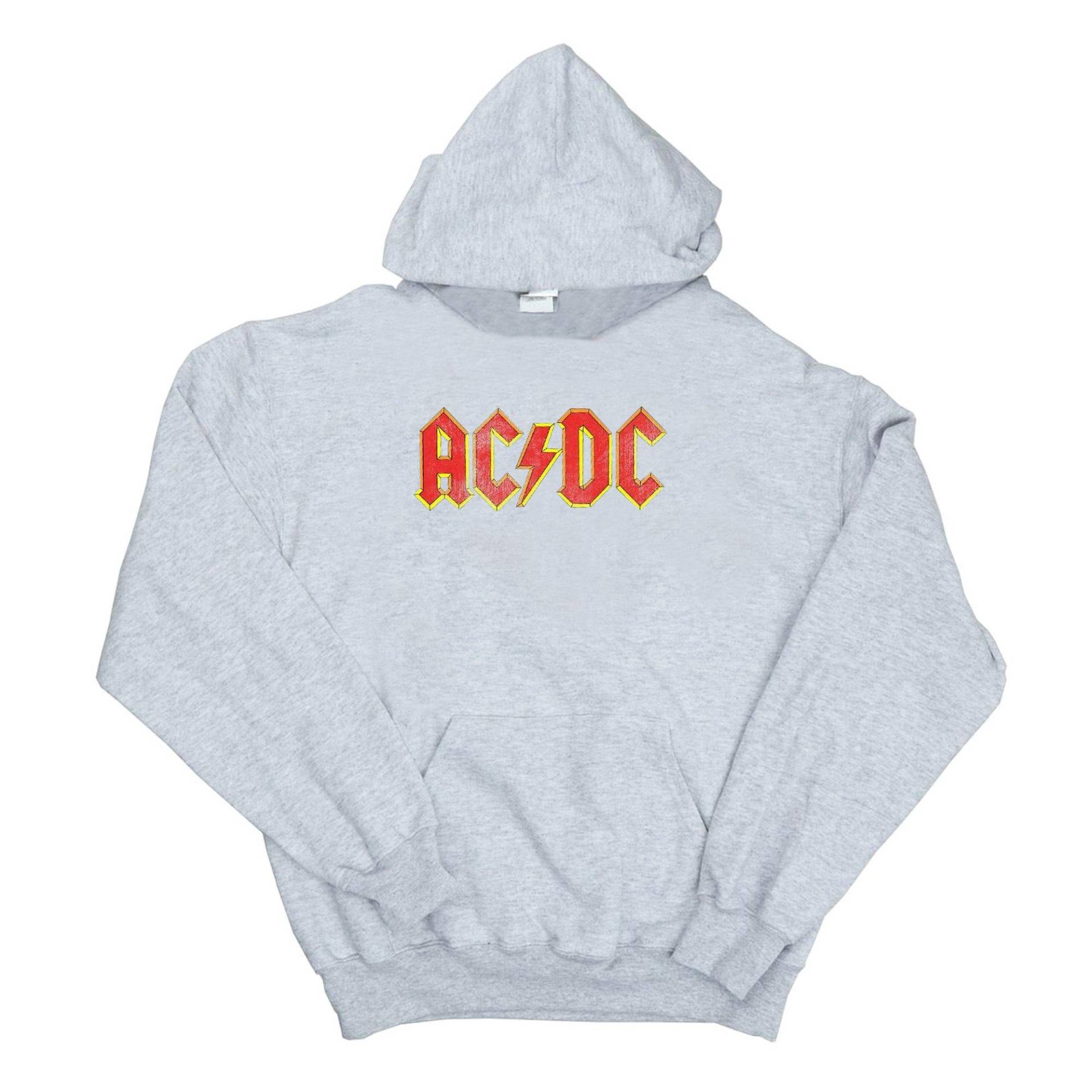Acdc Distressed Red Logo Kapuzenpullover Mädchen Grau 128 von AC/DC