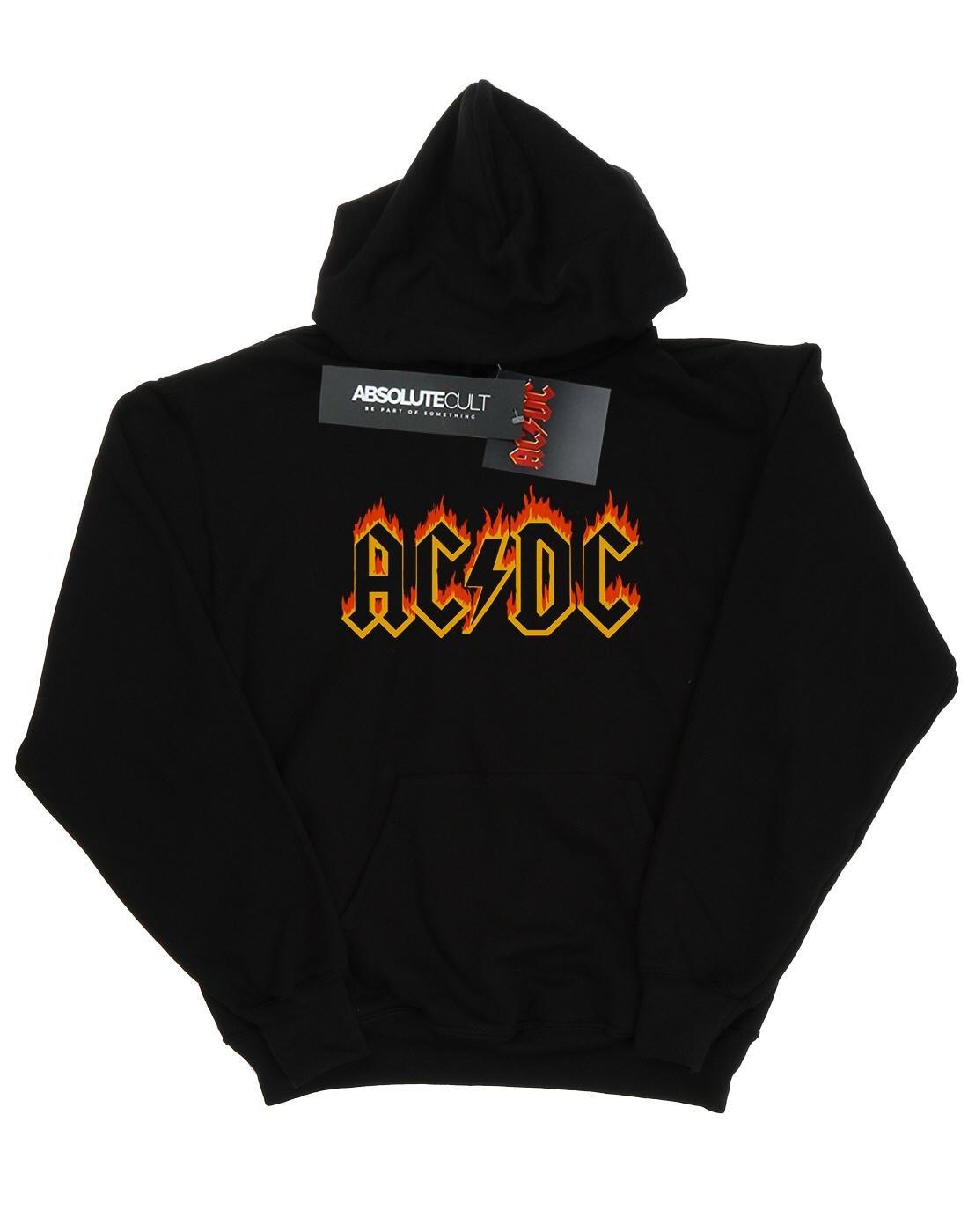 Acdc Flames Logo Kapuzenpullover Damen Schwarz M von AC/DC