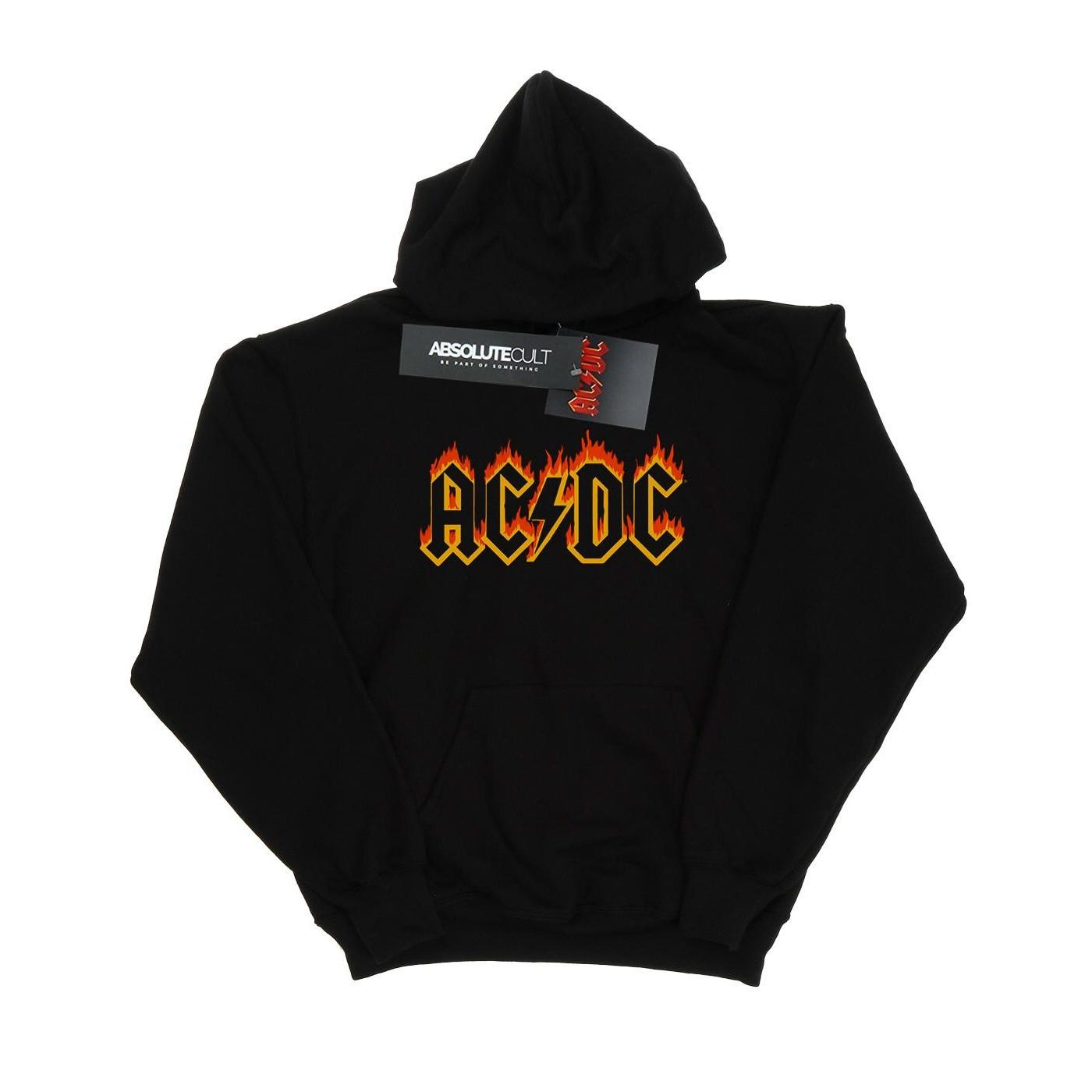 Acdc Flames Logo Kapuzenpullover Herren Schwarz M von AC/DC