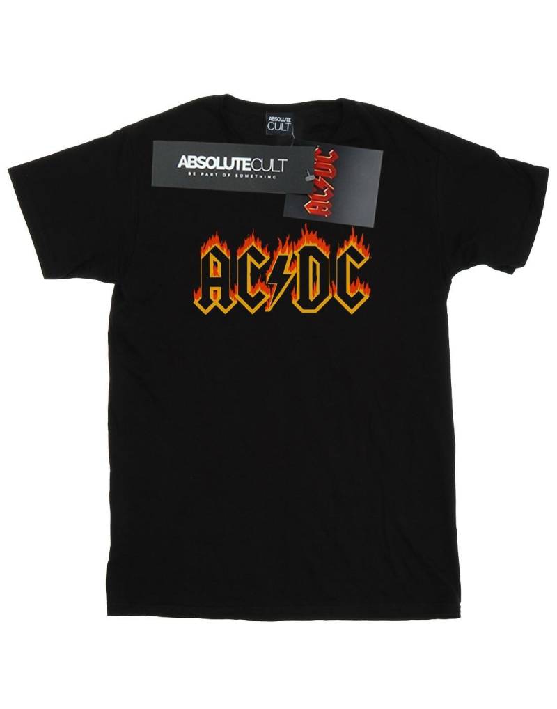 Acdc Flames Logo Tshirt Herren Schwarz L von AC/DC