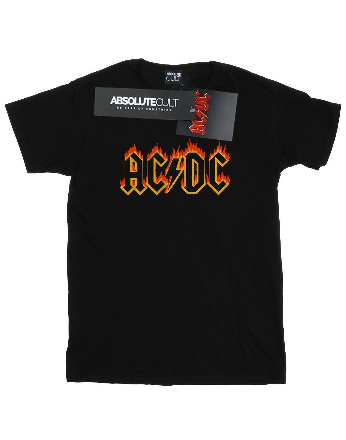 Acdc Flames Logo Tshirt Herren Schwarz S von AC/DC