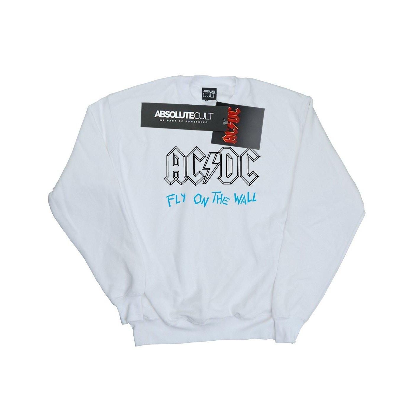 Acdc Fly On The Wall Outline Sweatshirt Damen Weiss M von AC/DC