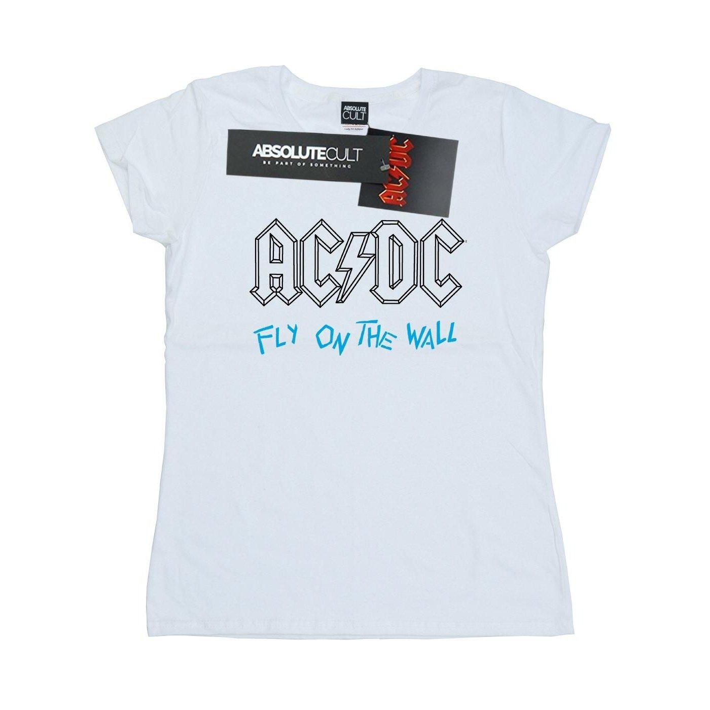 Acdc Fly On The Wall Outline Tshirt Damen Weiss XL von AC/DC