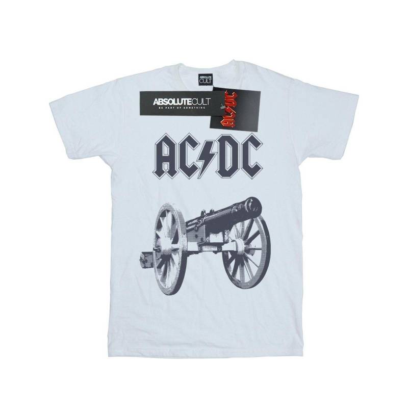 Acdc For Those About To Rock Boyfriend Fit Tshirt Damen Weiss L von AC/DC