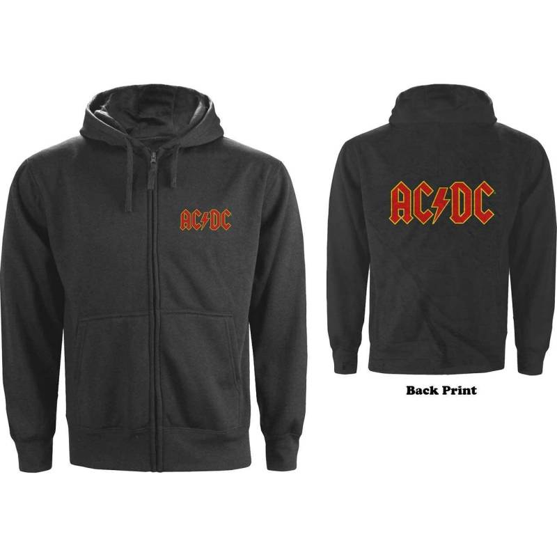 Acdc Hoodie Mit Durchgehendem Reißverschluss Logo Damen Grau L von AC/DC