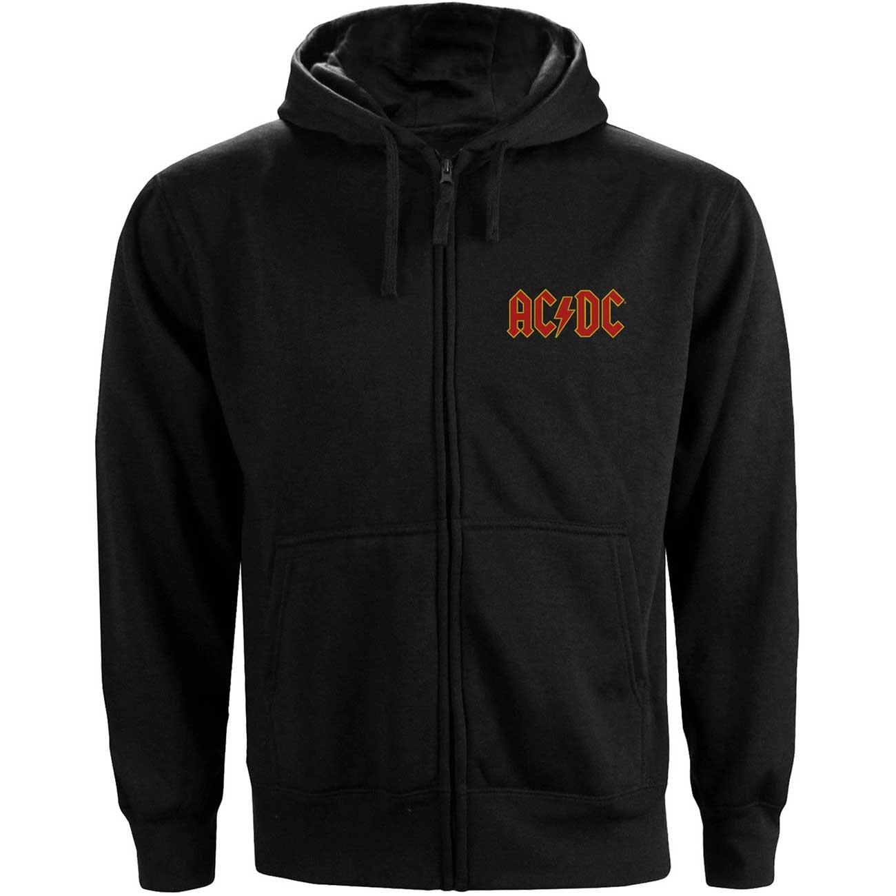 Acdc Hoodie Mit Durchgehendem Reißverschluss Logo Damen Schwarz L von AC/DC