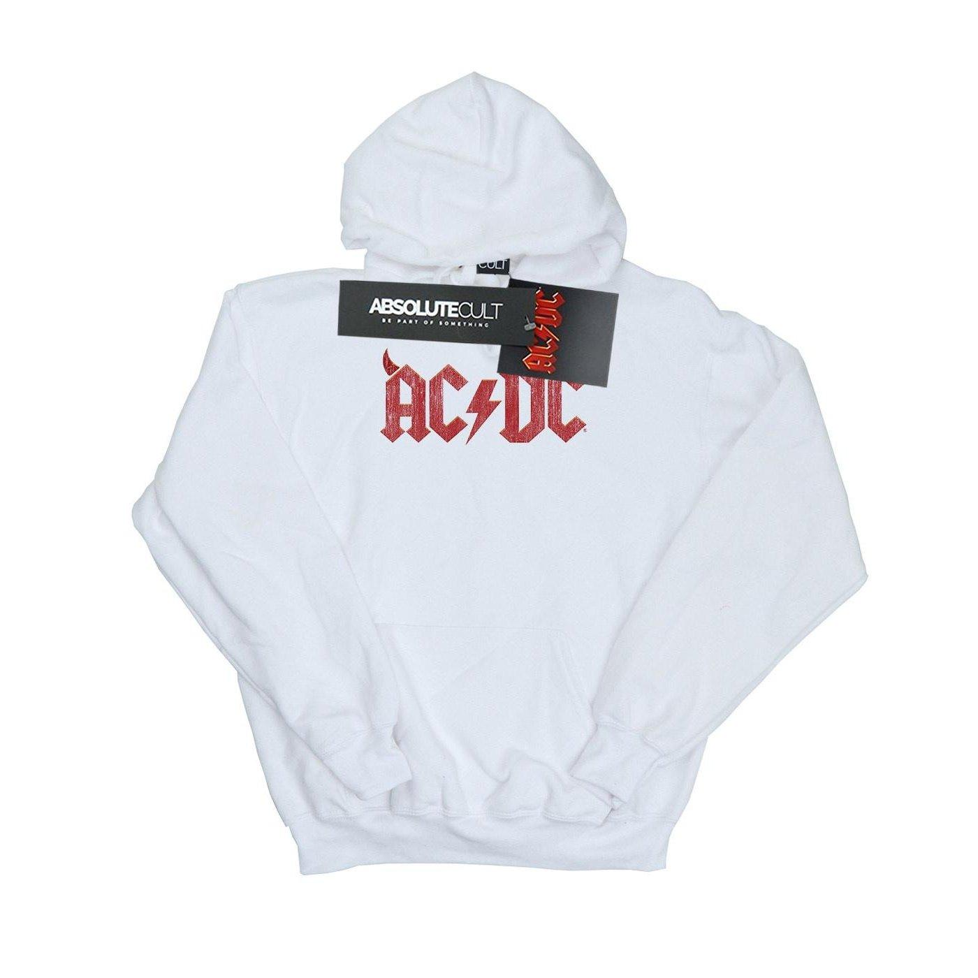 Acdc Horns Logo Kapuzenpullover Damen Weiss L von AC/DC