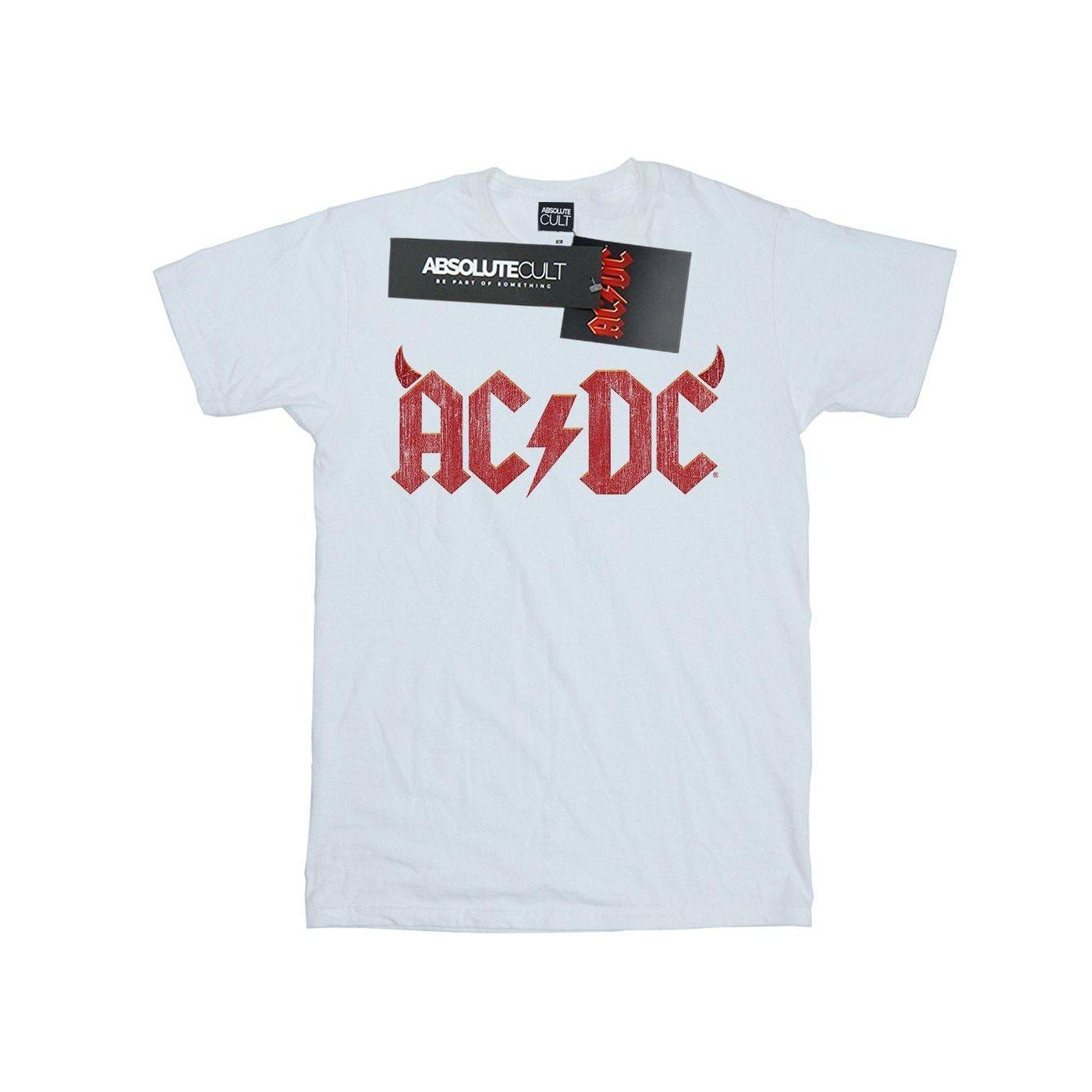 Acdc Horns Logo Tshirt Damen Weiss L von AC/DC