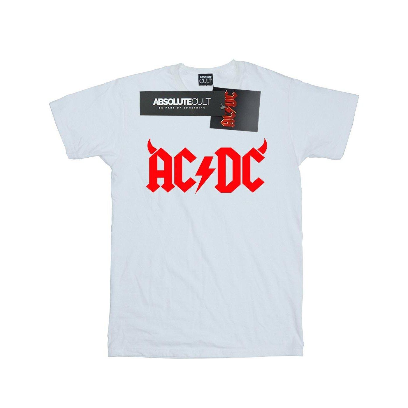 Acdc Horns Logo Tshirt Damen Weiss M von AC/DC