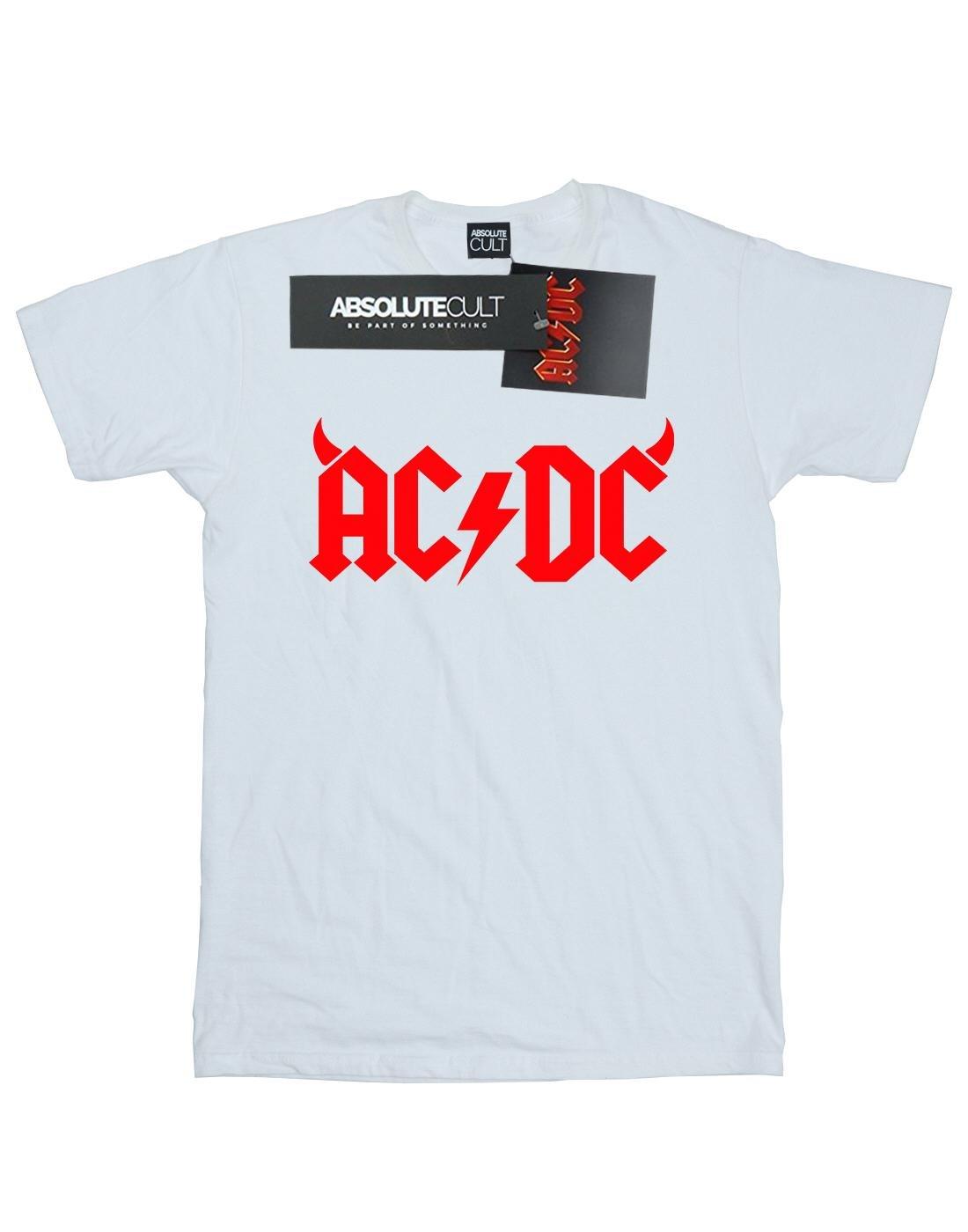 Acdc Horns Logo Tshirt Herren Weiss S von AC/DC