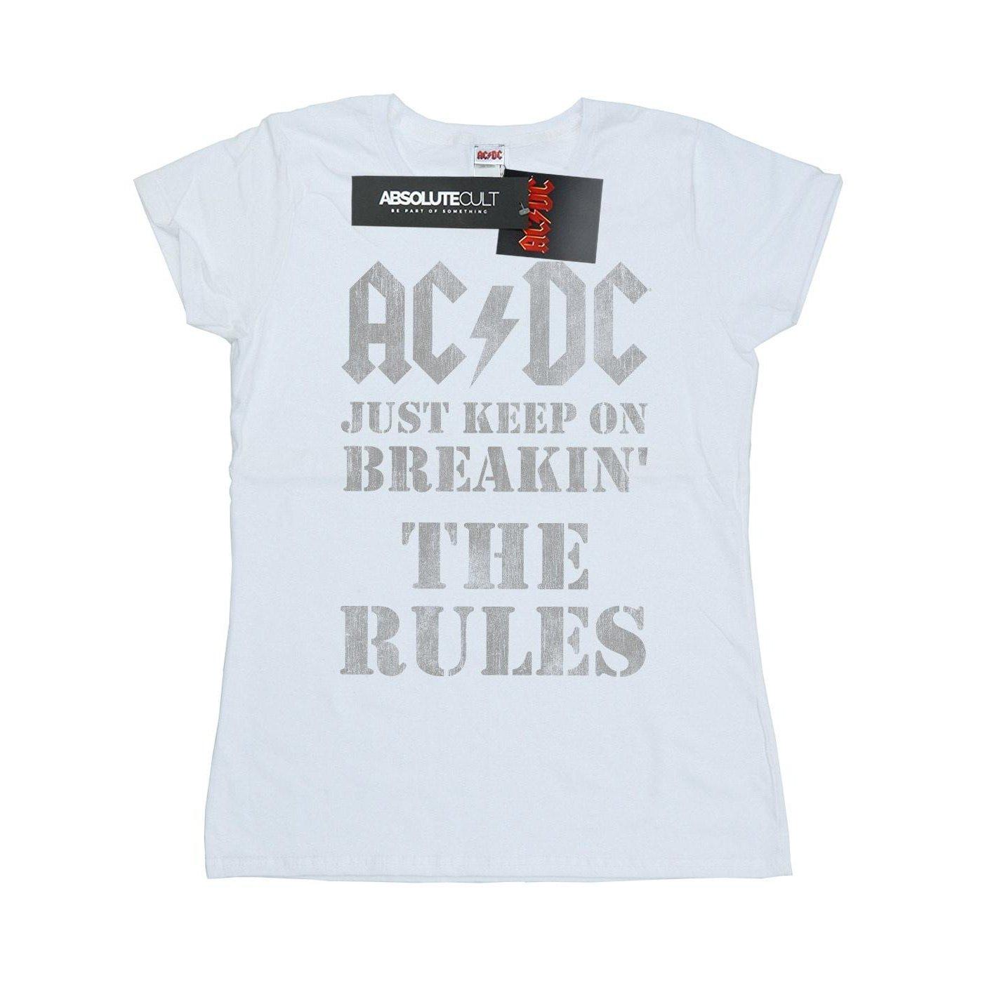 Acdc Just Keep On Breaking The Rules Tshirt Damen Weiss L von AC/DC