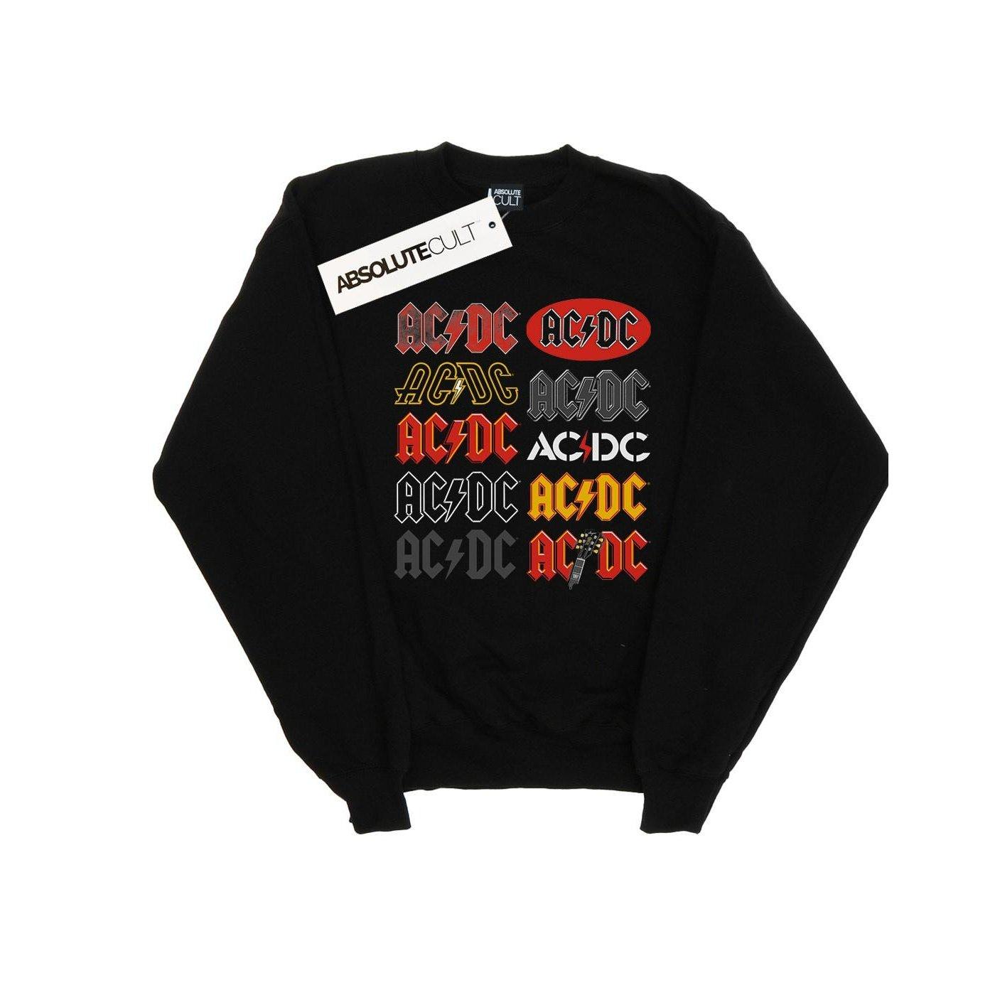 Acdc Multi Logos Sweatshirt Damen Schwarz S von AC/DC