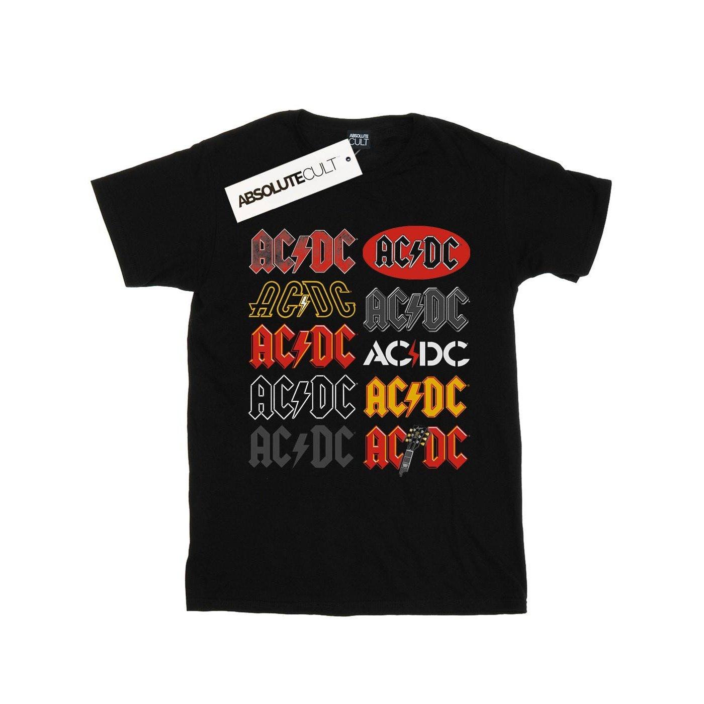 Acdc Multi Logos Tshirt Damen Schwarz M von AC/DC