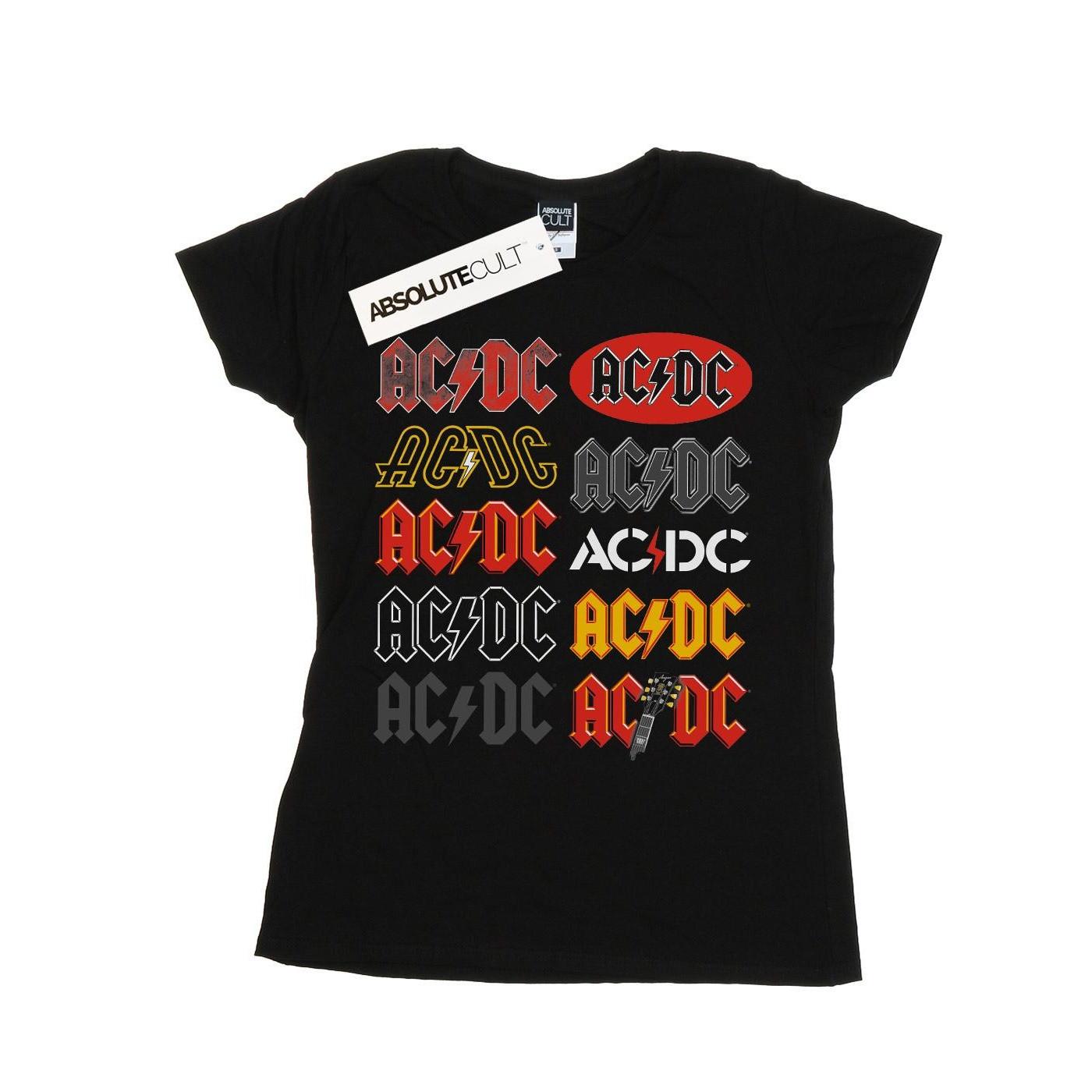 Acdc Multi Logos Tshirt Damen Schwarz S von AC/DC