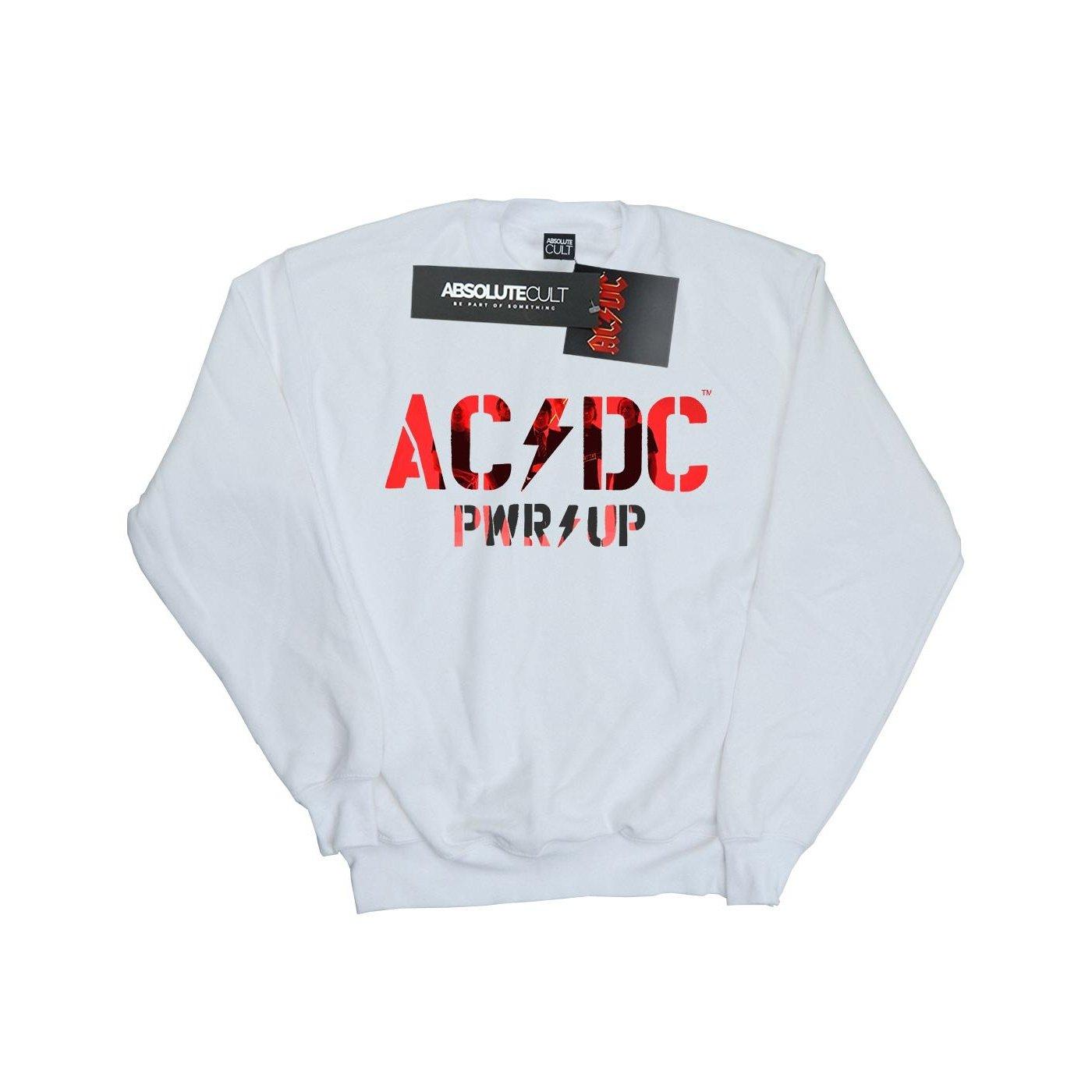 Acdc Pwr Up Photo Logo Sweatshirt Damen Weiss S von AC/DC