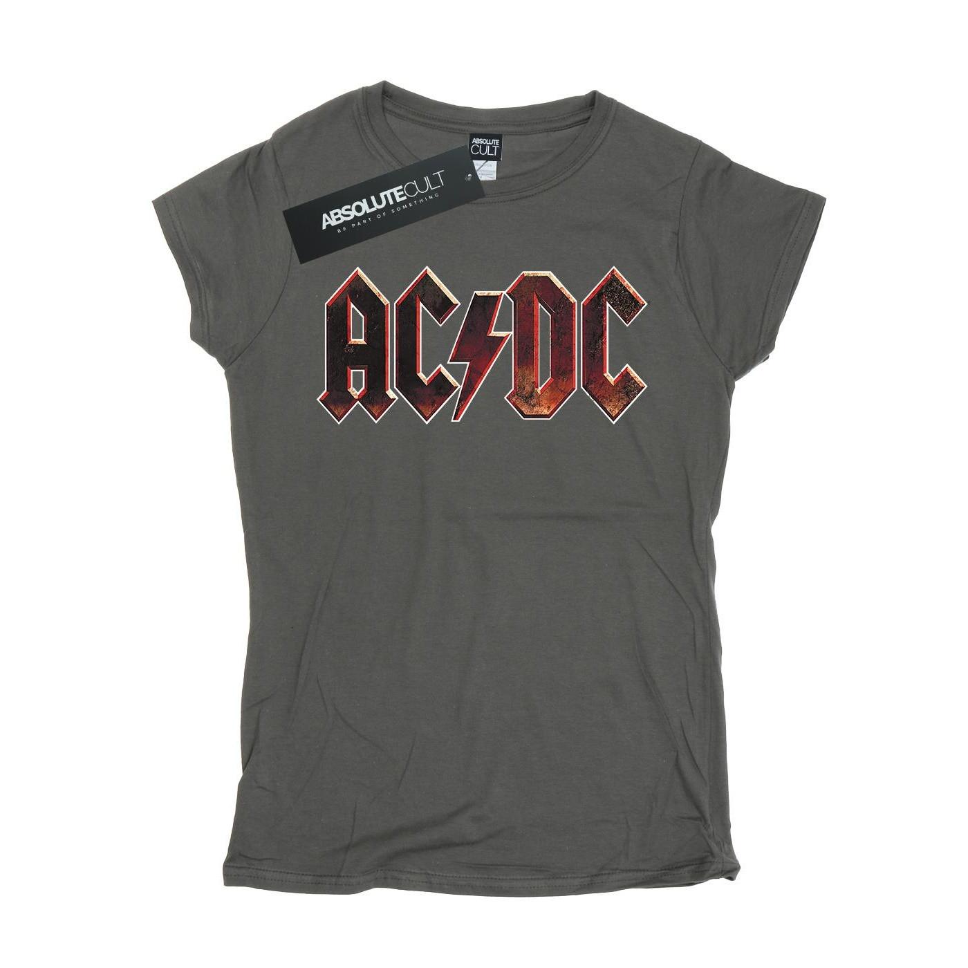 Acdc Raw Distressed Logo Tshirt Damen Charcoal Black XL von AC/DC