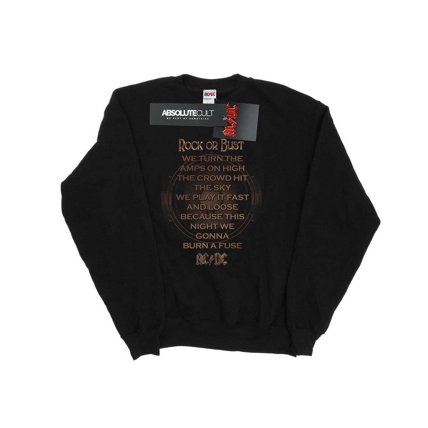 Acdc Rock Or Bust Lyrics Sweatshirt Damen Schwarz L von AC/DC