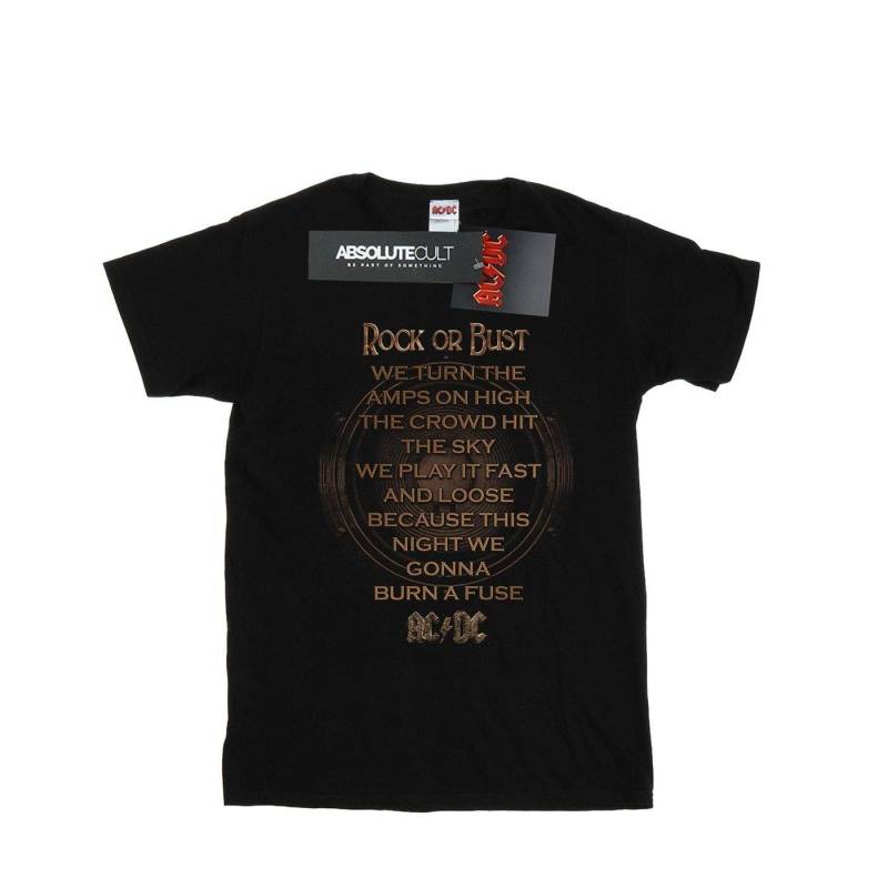 Acdc Rock Or Bust Lyrics Tshirt Damen Schwarz XL von AC/DC