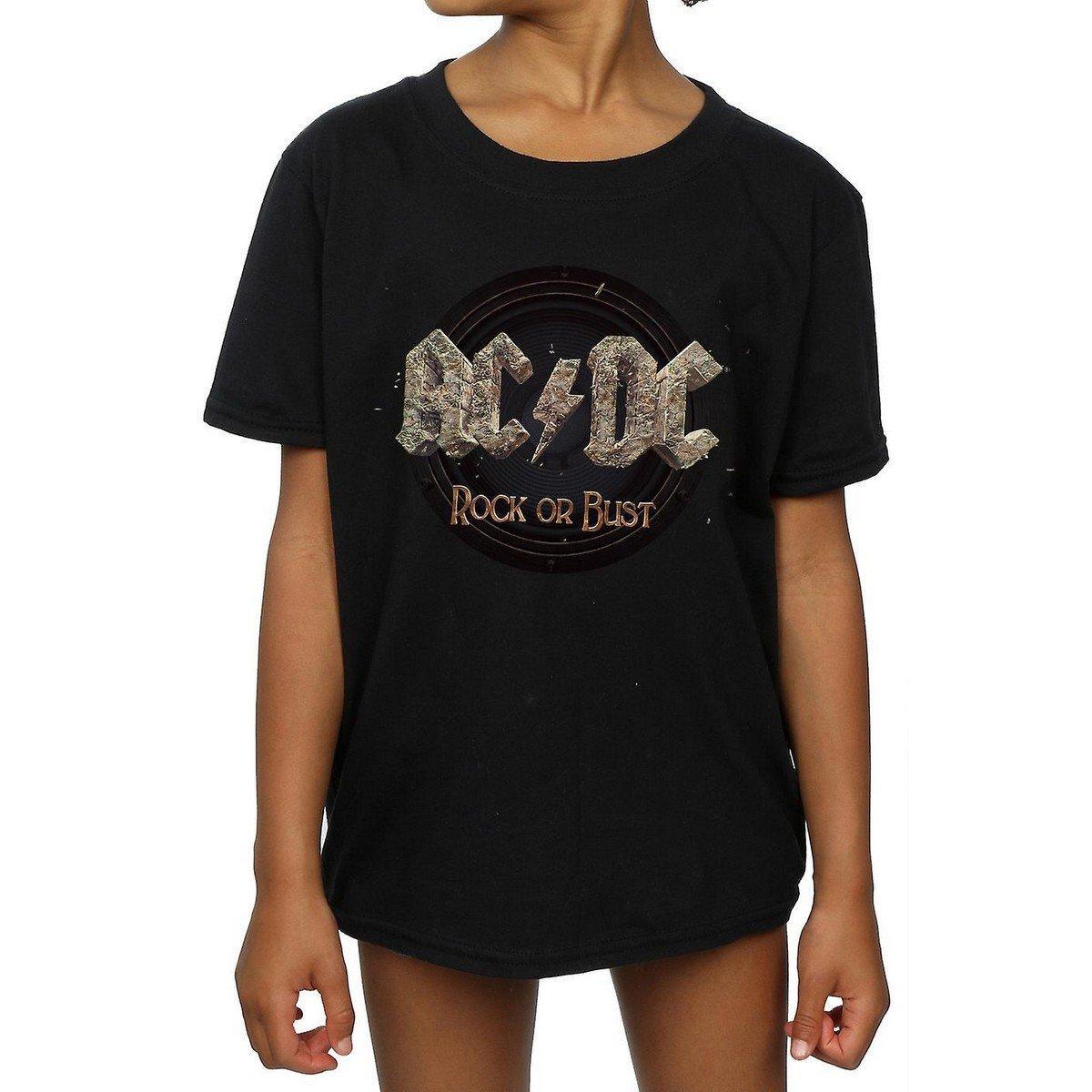 Acdc Rock Or Bust Tshirt Mädchen Schwarz 116 von AC/DC