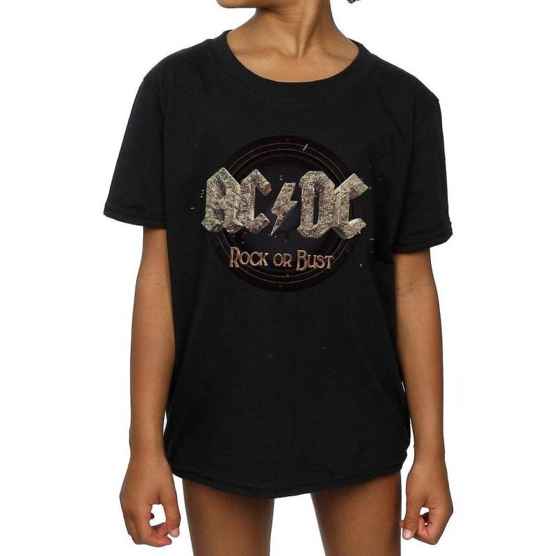 Acdc Rock Or Bust Tshirt Mädchen Schwarz 140/146 von AC/DC