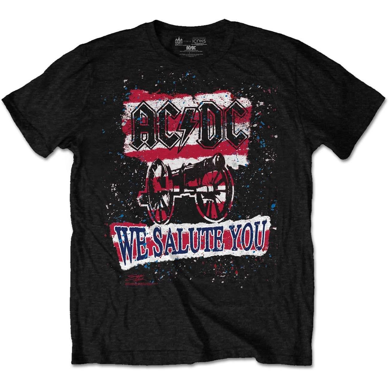 Acdc We Salute You Stripe Tshirt Damen Schwarz M von AC/DC