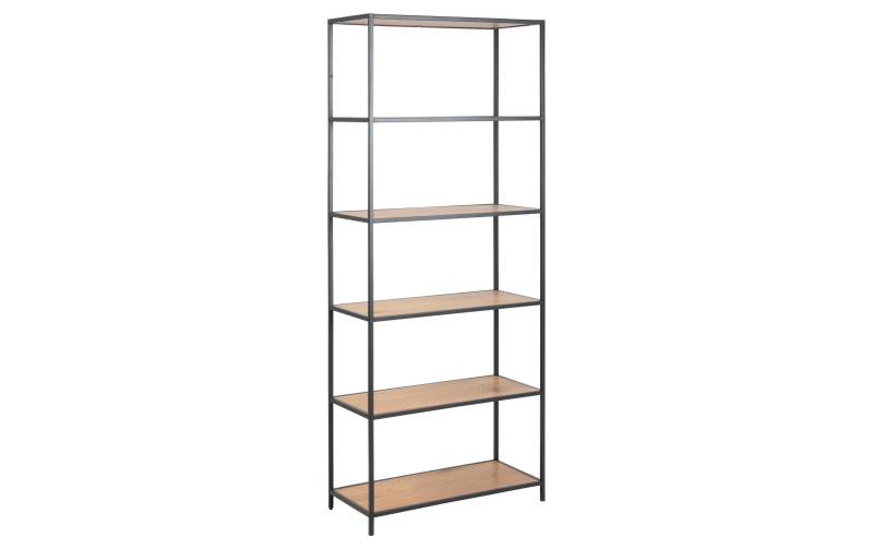 AC Design Regal »Seaford 77 x 35 x 185 cm, Eiche/Schwarz matt« von AC Design