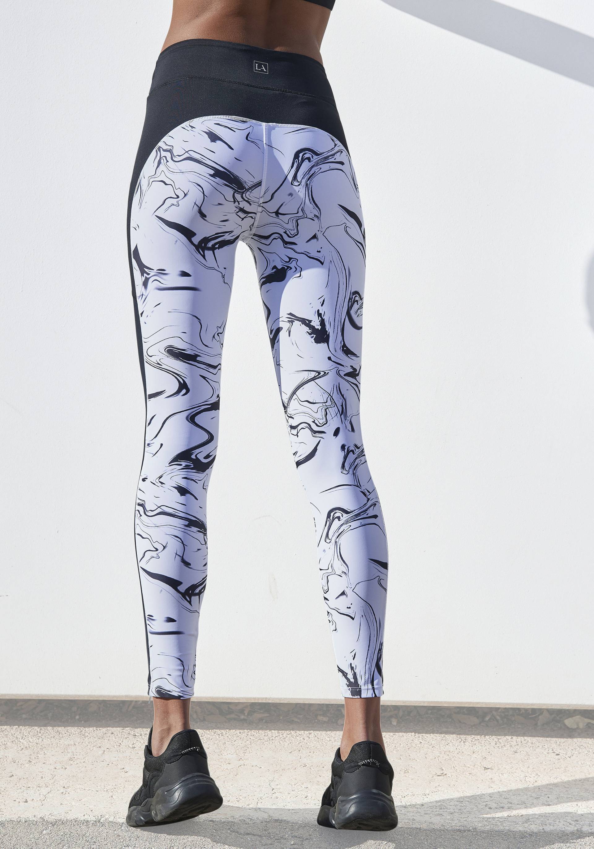 LASCANA ACTIVE Leggings »-Sporthose White Marble« von LASCANA ACTIVE