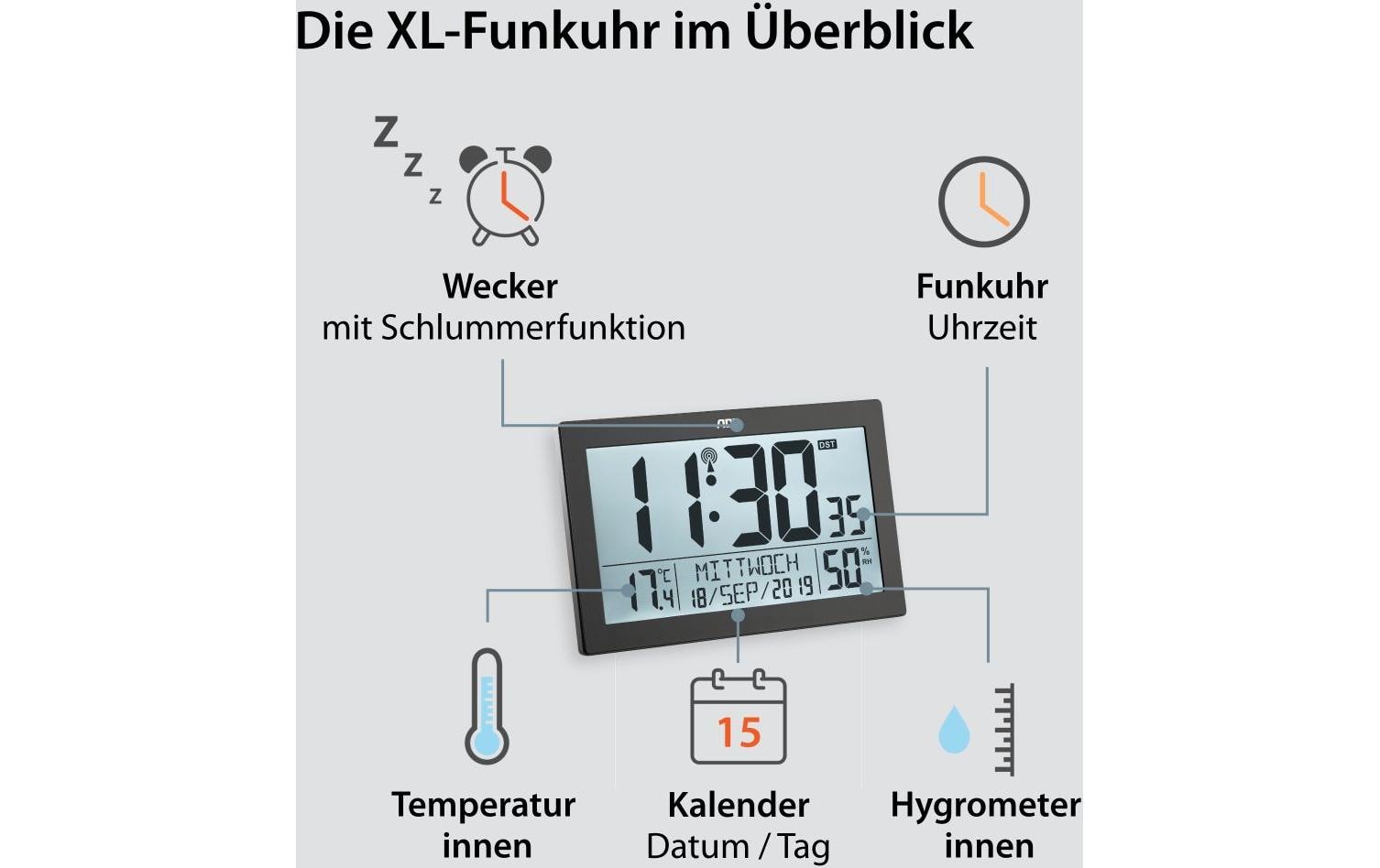 ADE Funkwanduhr »XL, Schwarz« ADE Funkwanduhr »XL, Schwarz« von ADE