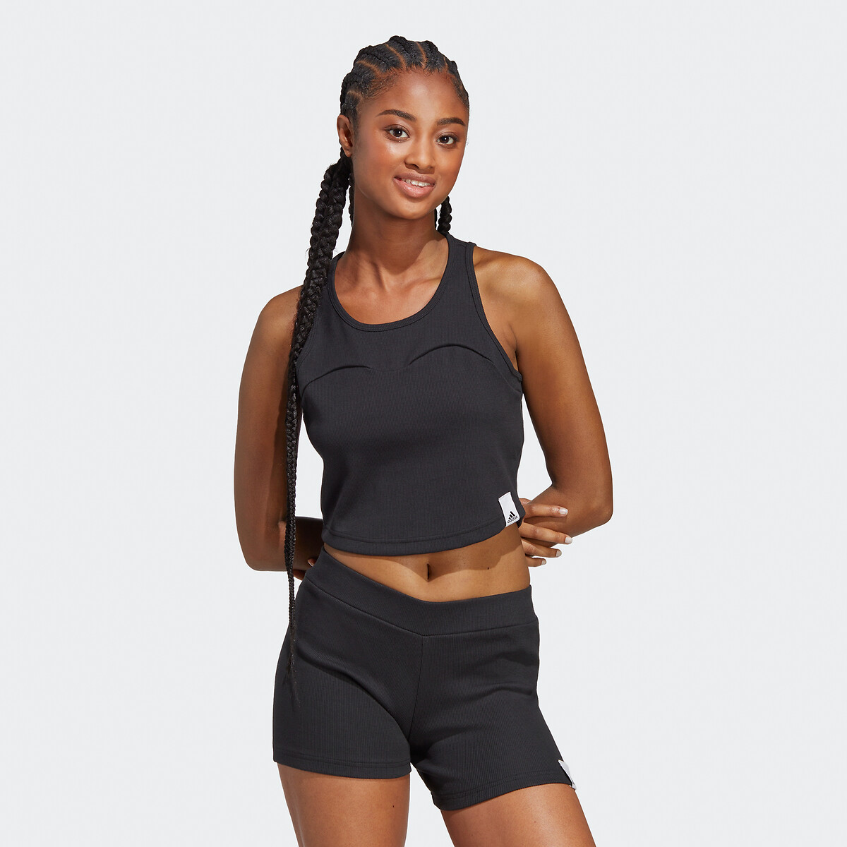 Crop-Top Lounge Rib, Rippmaterial von ADIDAS SPORTSWEAR