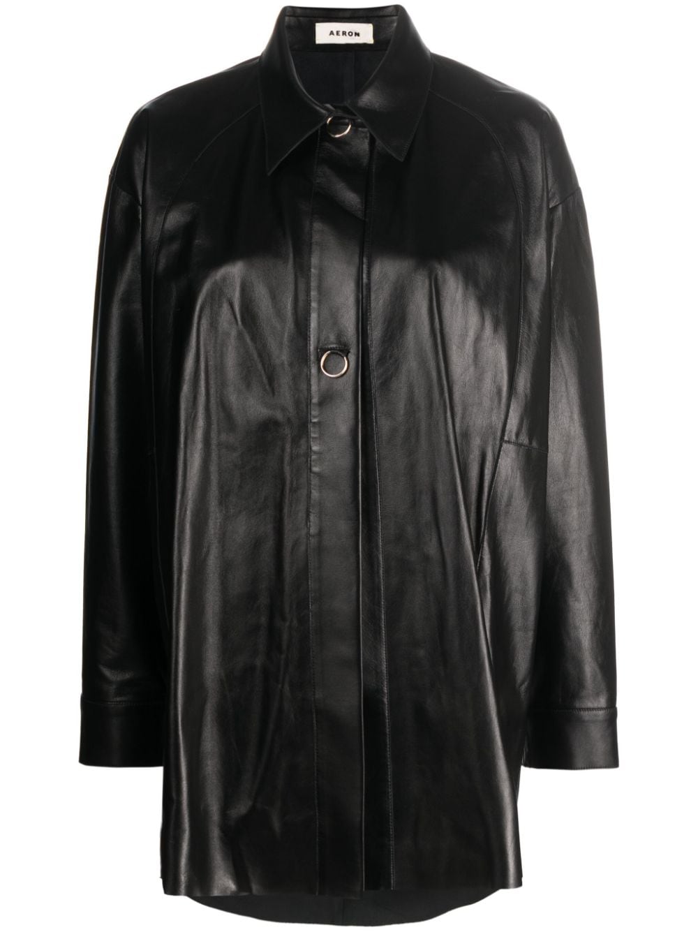 AERON Feather leather shirt - Black von AERON