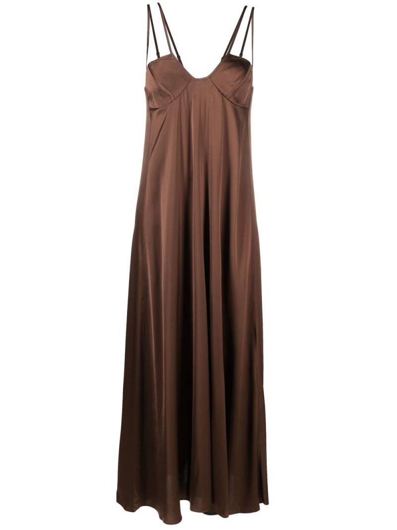 AERON U-neck satin maxi dress - Brown von AERON