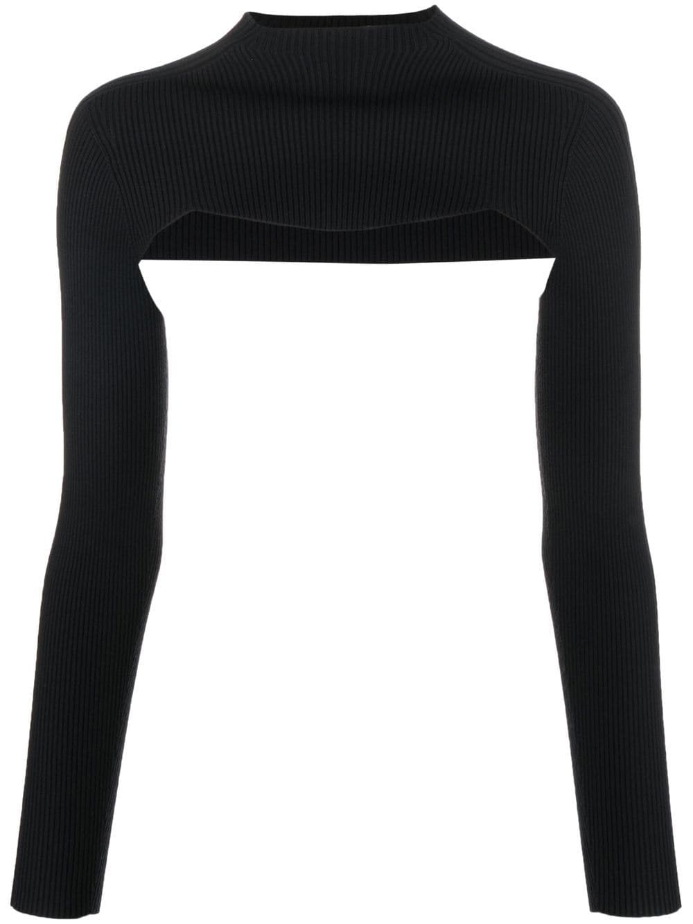 AERON long sleeve knit crop top - Black von AERON