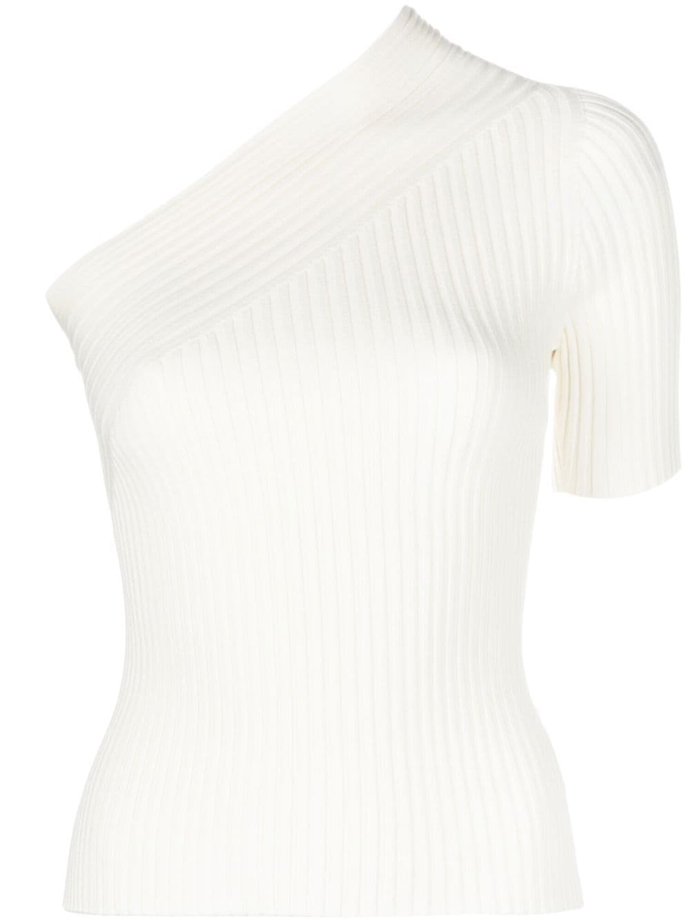 AERON one-shoulder knitted top - White von AERON