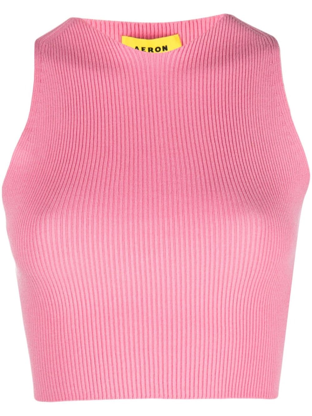 AERON ribbed-knit cut-out top - Pink von AERON