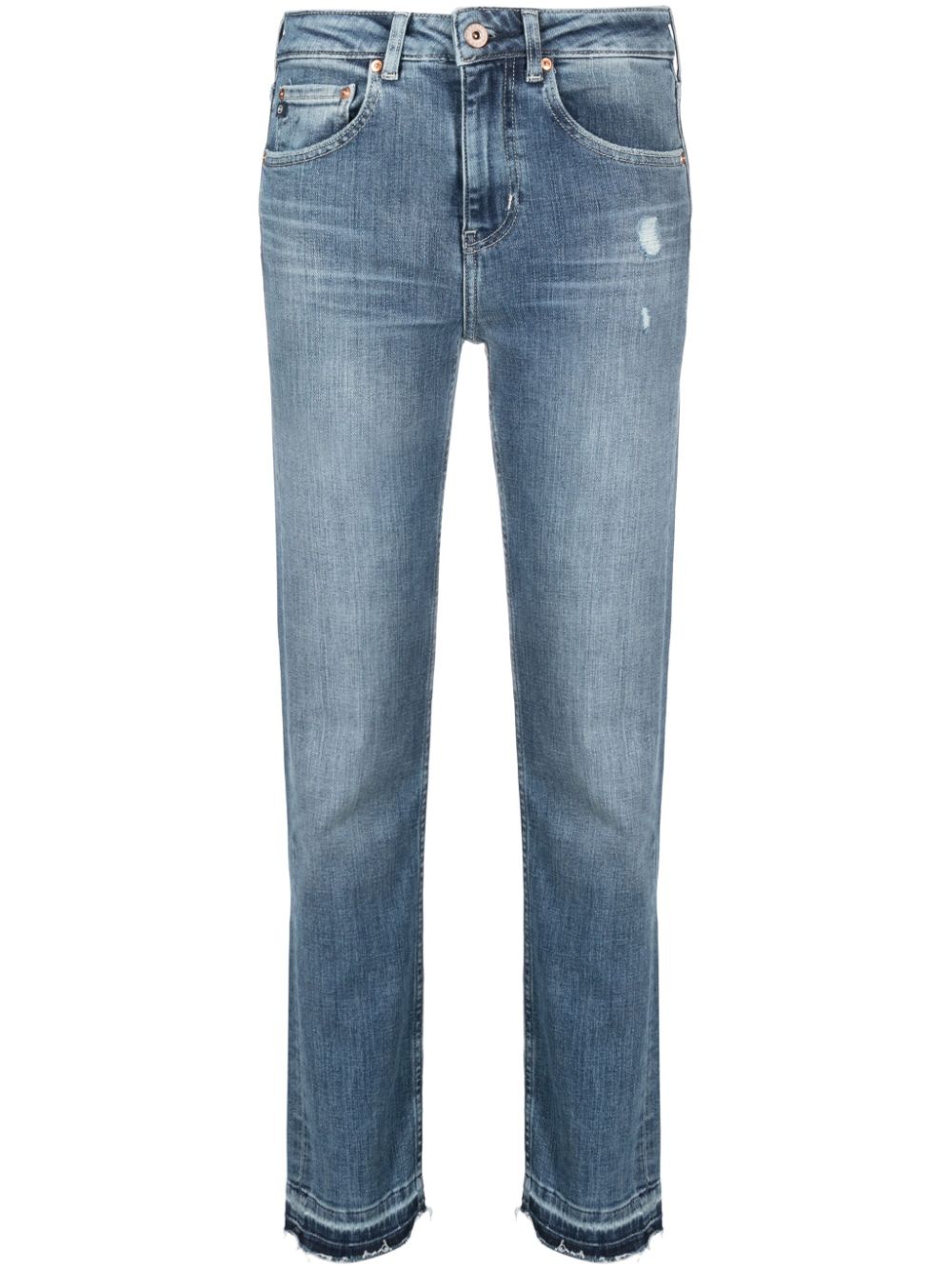 AG Jeans Girlfriend distressed tapered jeans - Blue von AG Jeans