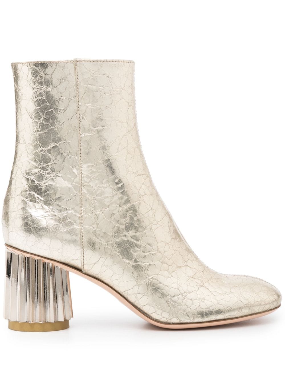 AGL 75mm metallic-cracked ankle boots - Gold von AGL