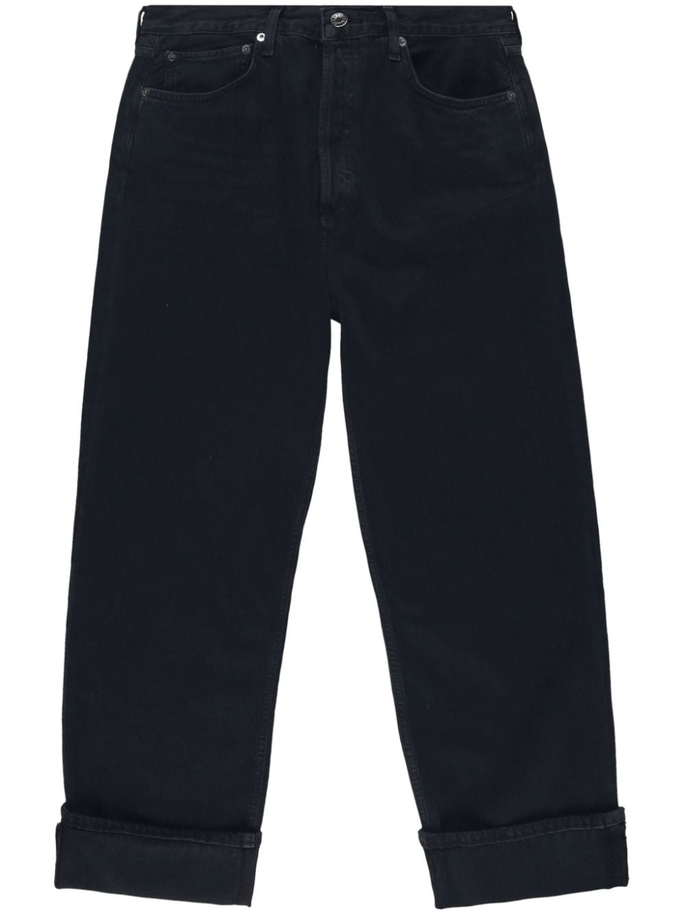 AGOLDE Fran straight-leg turn-up jeans - Black von AGOLDE