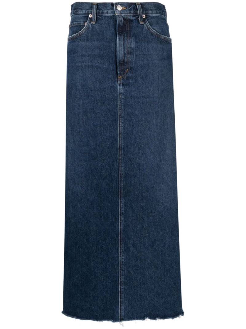 AGOLDE Hilla A-line denim maxi skirt - Blue von AGOLDE