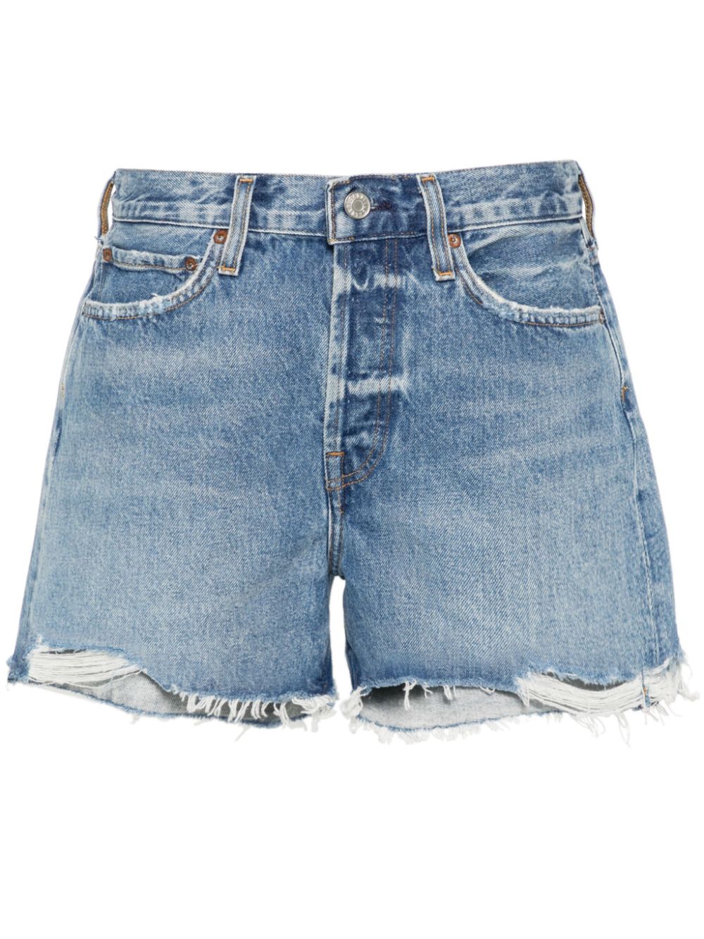 AGOLDE Parker distressed denim shorts - Blue von AGOLDE